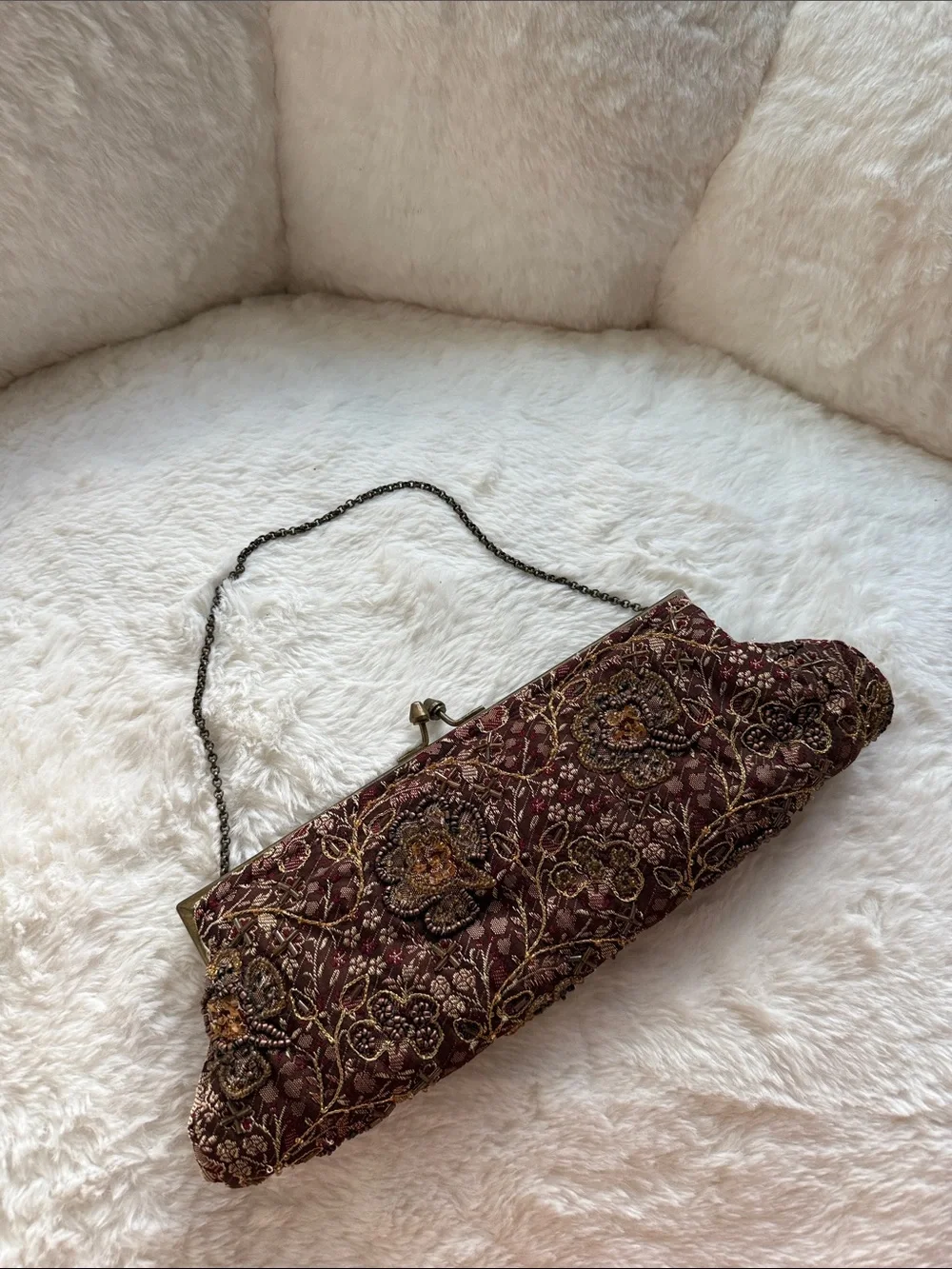 Vintage Beaded Handbag purse hand bag thrifted